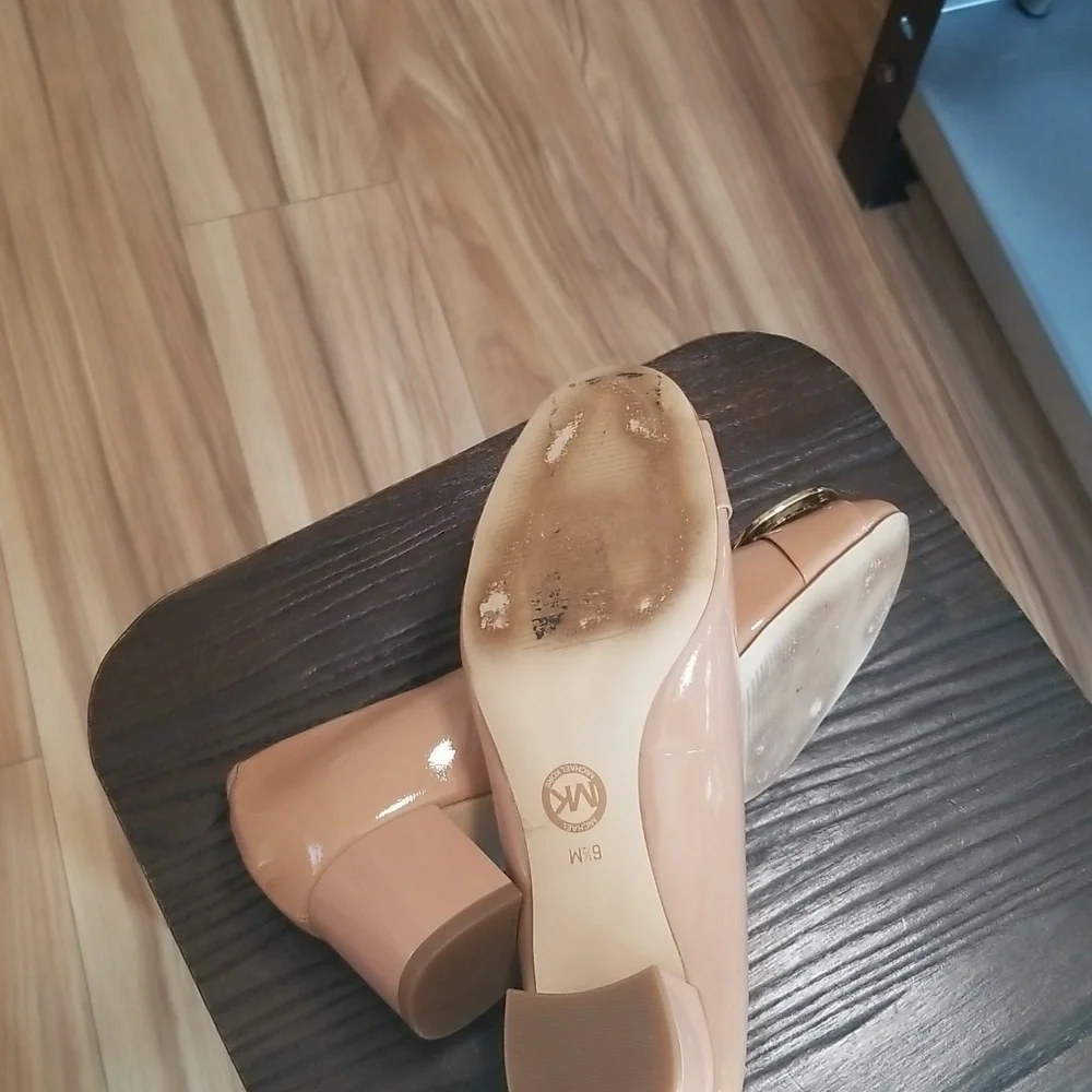 Michael Kors Pauline Patent Leather Pumps Womens Size 6.5 Blush/ Pink/ Gold